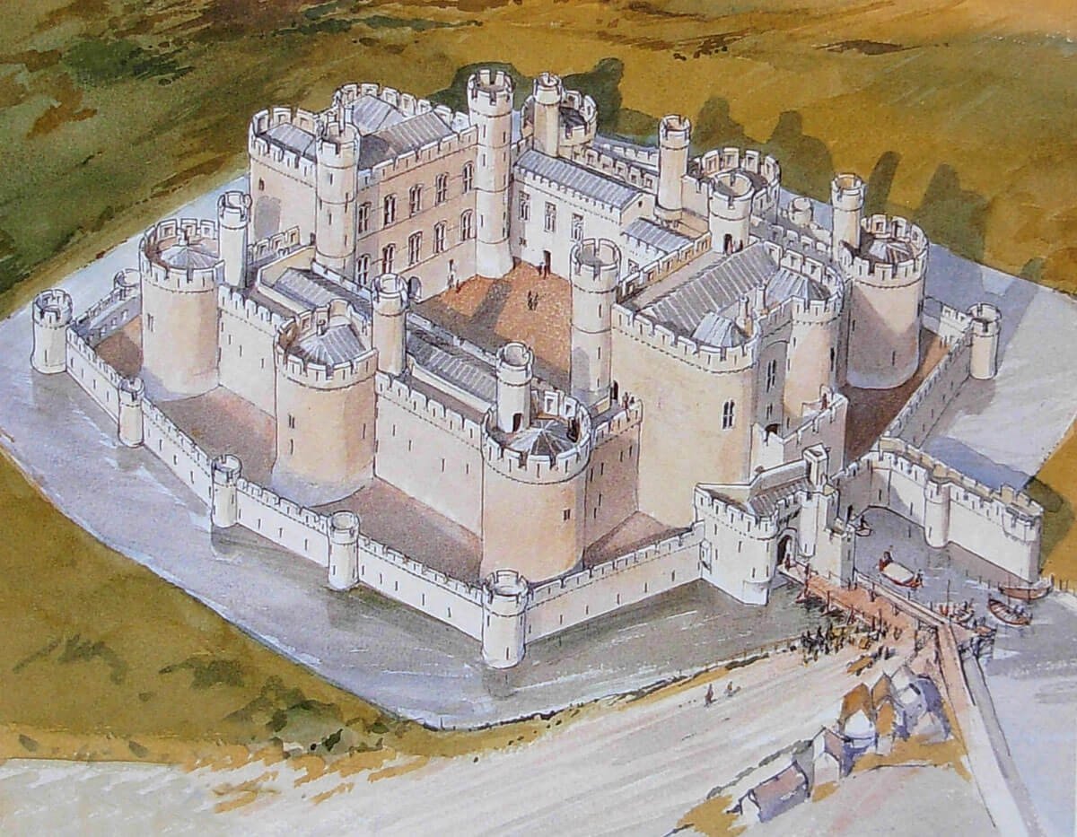 Когда были 1 замок. Донжон в средневековом замке. Замок Бомарис Касл. Феодальный замок донжон. Рыцарский замок средневековья донжон.