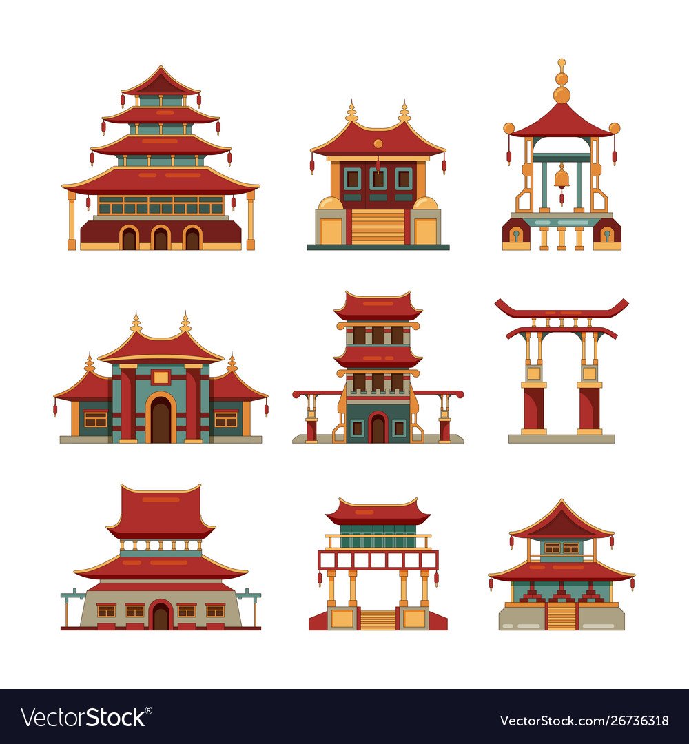 Китайский домик рисунок цветной