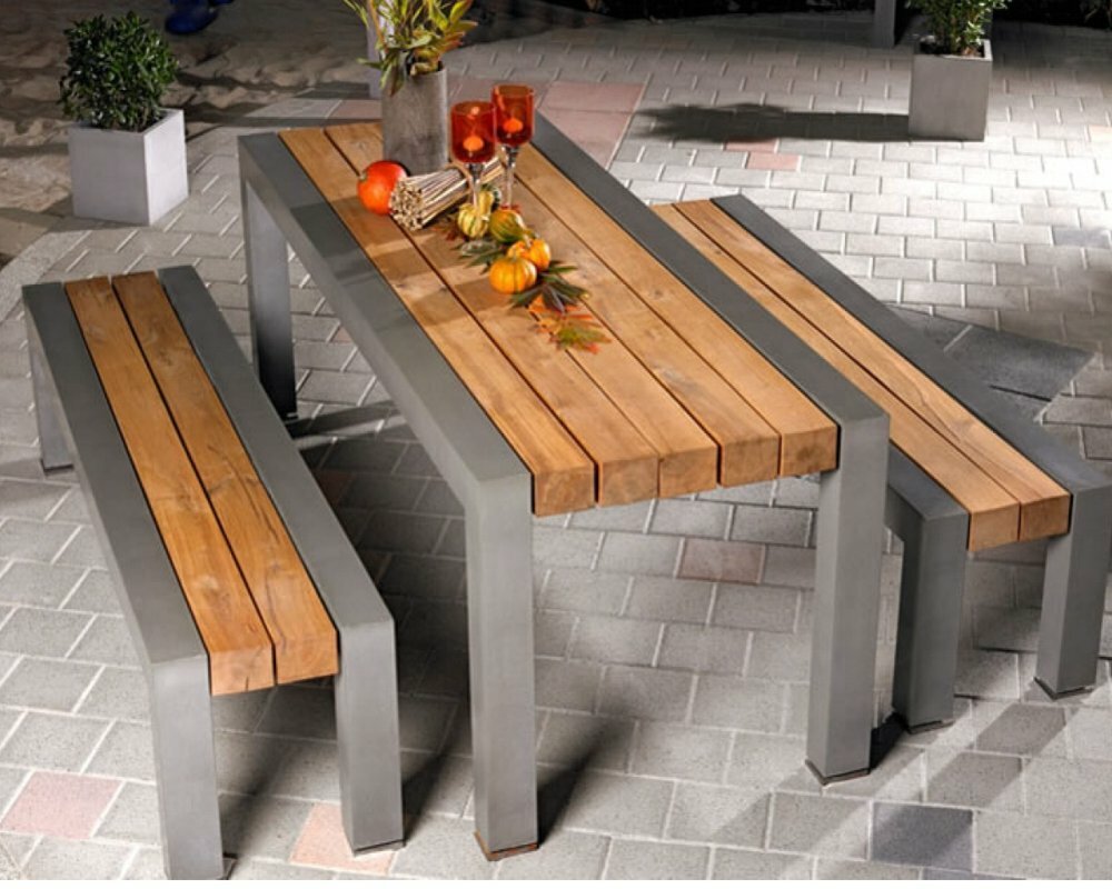 Обеденный стол из бетона