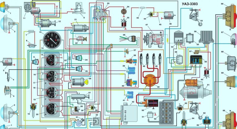 Схема электропроводки уаз