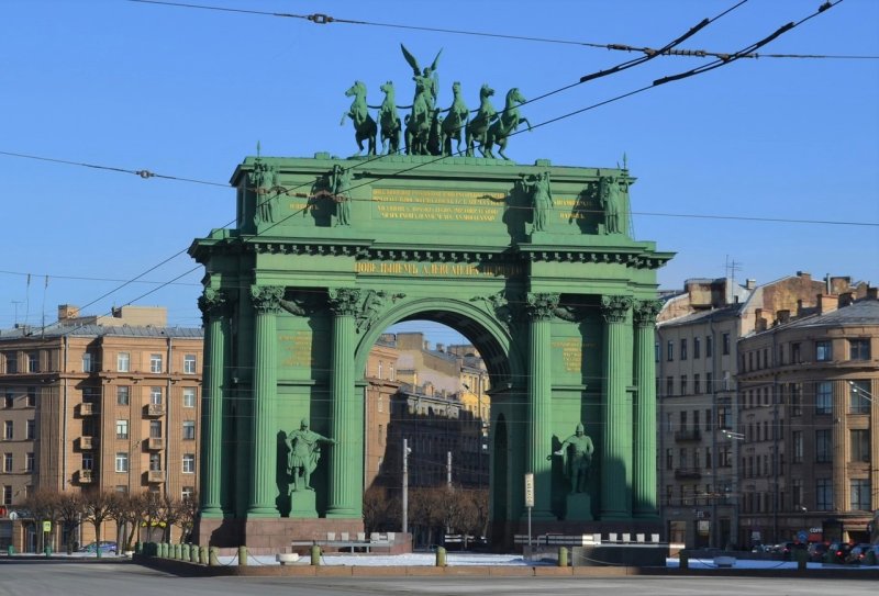 Триумфальная арка нарвские ворота в санкт-петербурге